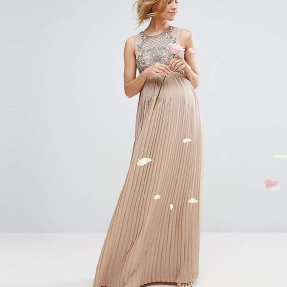 maternity embellished maxi dress